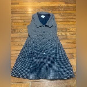 Caroline Constas Navy and White Polka Dot Mini Dress